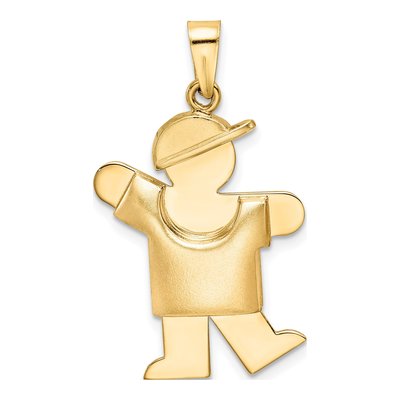 14K Yellow Gold Puffed Boy Charm