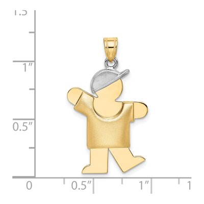 14K Two-Tone Gold Kids Boy Charm – view 4