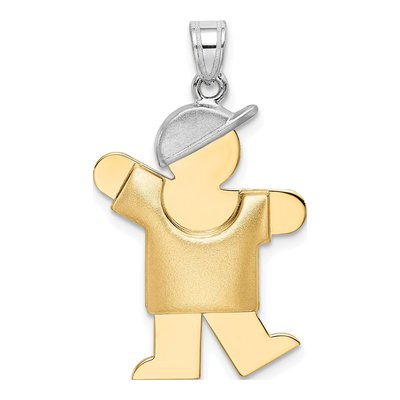 14K Two-Tone Gold Kids Boy Charm
