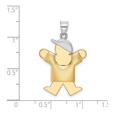 14K Two-Tone Gold Puffed Boy Charm – view 2