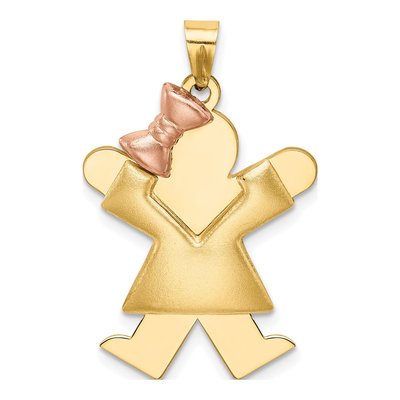 14K Two-Tone Gold Girl Charm