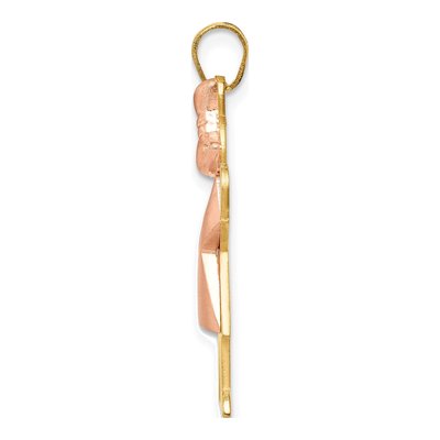 14K Two-Tone Gold Puffed Girl Charm – view 3
