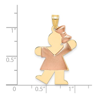 14K Two-Tone Gold Puffed Girl Charm – view 4