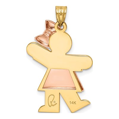14K Two-Tone Gold Puffed Girl Charm – view 5