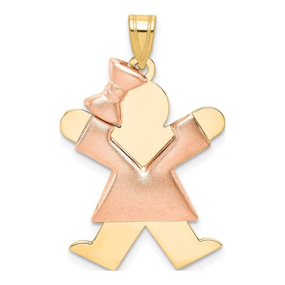 14K Two-Tone Gold Girl Charm