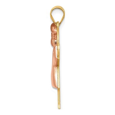 14K Two-Tone Gold Puffed Girl Charm – view 3