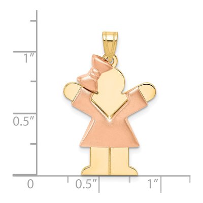 14K Two-Tone Gold Puffed Girl Charm – view 4