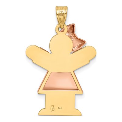 14K Two-Tone Gold Puffed Girl Charm – view 5