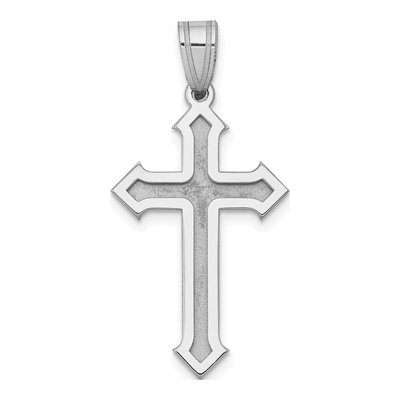 14K White Gold Passion Cross Pendant