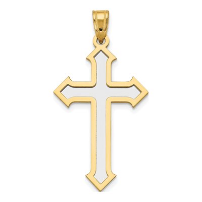 14K Two-Tone Gold Passion Cross Pendant