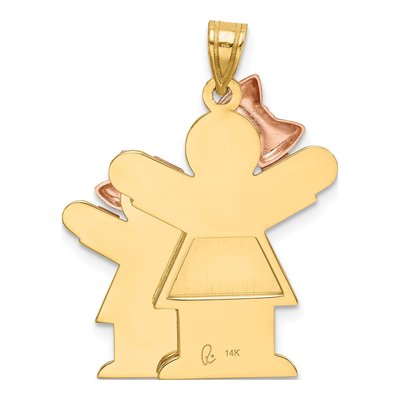 14K Two-Tone Gold Big Little Girl Love Charm – view 5