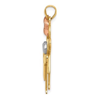 14K Tri-Color Gold Big Girl Little Boy Love Charm – view 3
