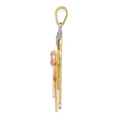 14K Tri-Color Gold Boy Girl Love Charm – view 2