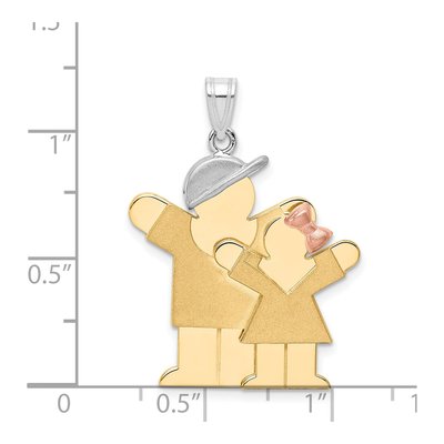 14K Tri-Color Gold Boy Girl Love Charm – view 3