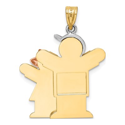 14K Tri-Color Gold Boy Girl Love Charm – view 4