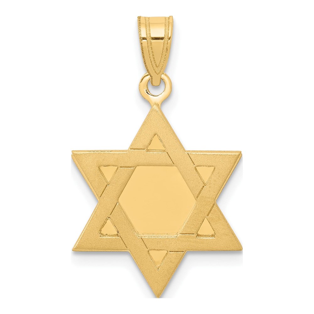 14K Yellow Gold Star of David Pendant