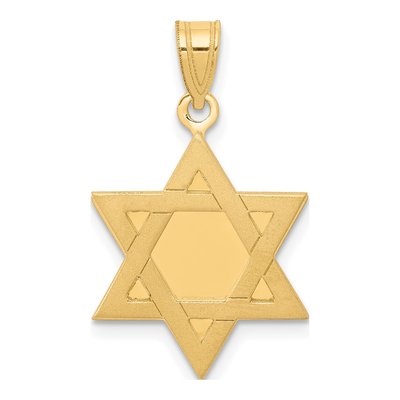 14K Yellow Gold Star of David Pendant