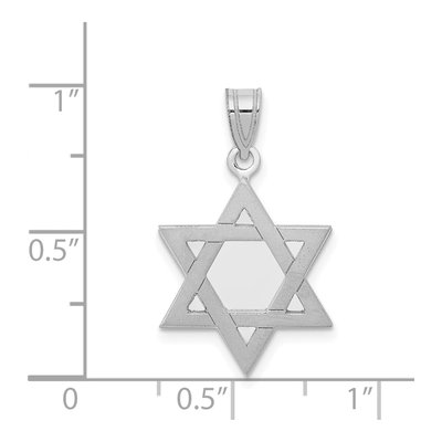 14K White Gold Star of David Pendant – view 5