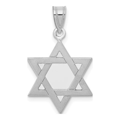 14K White Gold Star of David Pendant