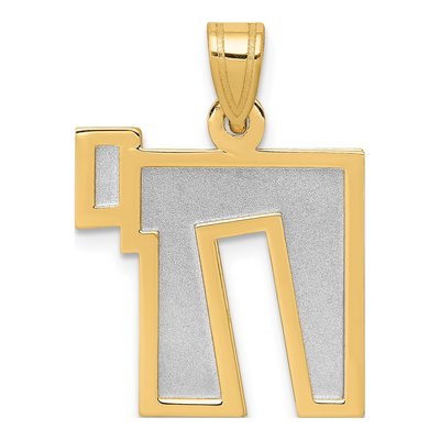 14K Two-Tone Gold Chai Charm