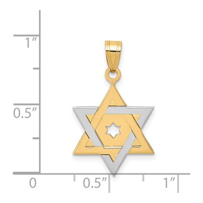 14K Two-Tone Gold Star of David Pendant – view 4