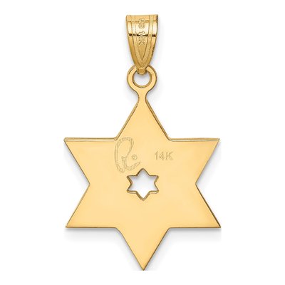 14K Two-Tone Gold Star of David Pendant – view 5