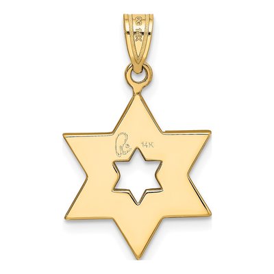 14K Two-Tone Gold Star of David Pendant – view 4