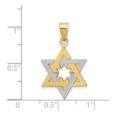 14K Two-Tone Gold Star of David Pendant – view 5
