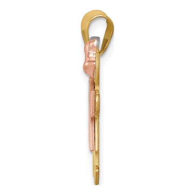14K Tri-Color Gold Kids Boy Girl Kiss Pendant – view 3