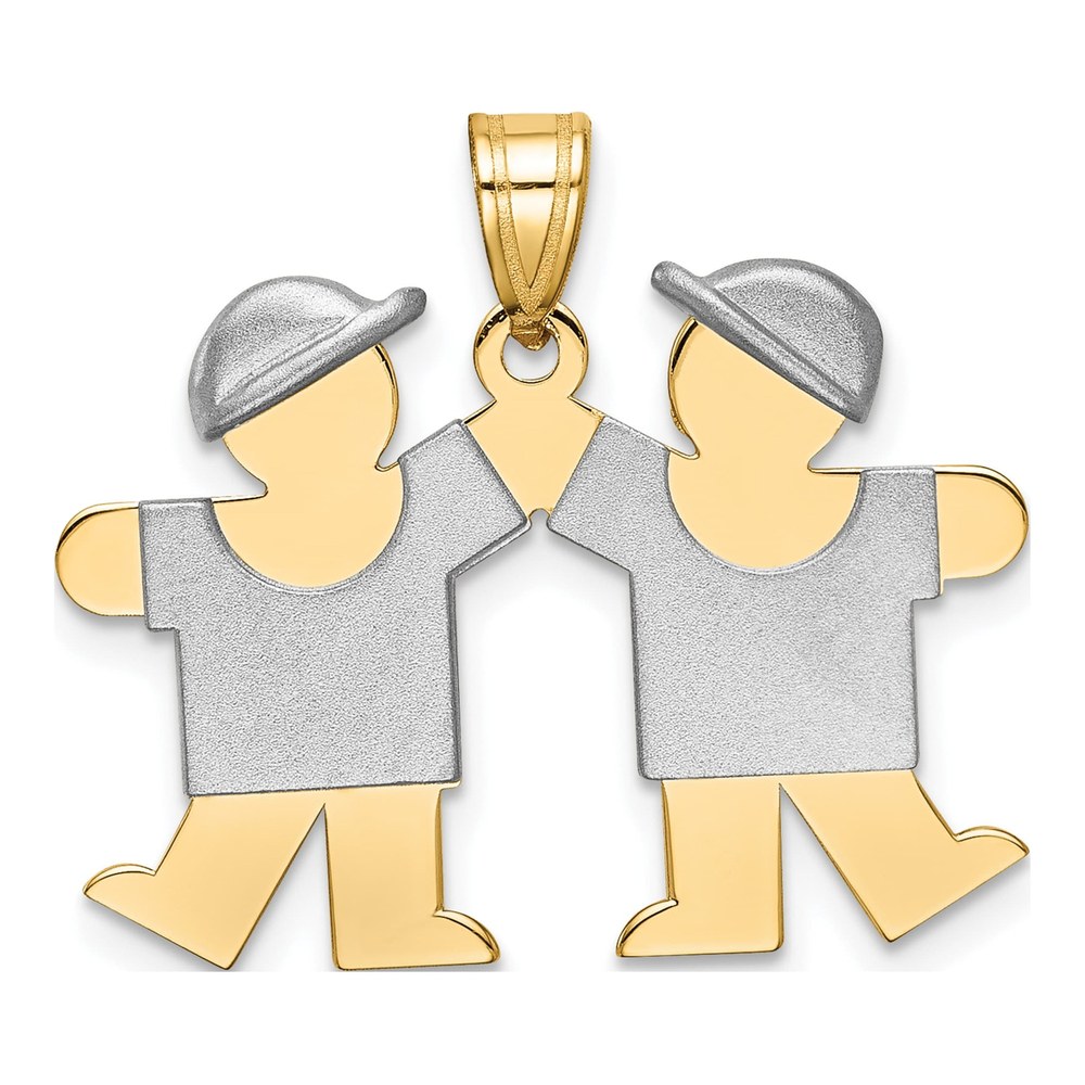 14K Two-Tone Gold Double Boys Kiss Charm