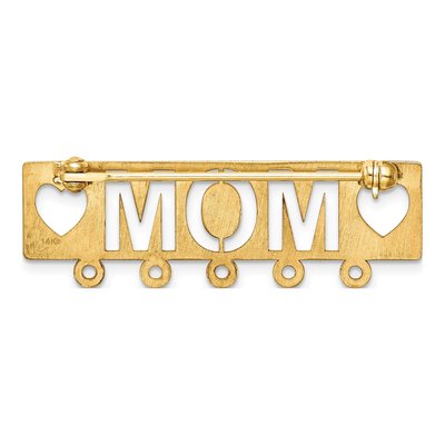 14K Yellow Gold Mom Hearts Pin Pendant Mounting – view 4