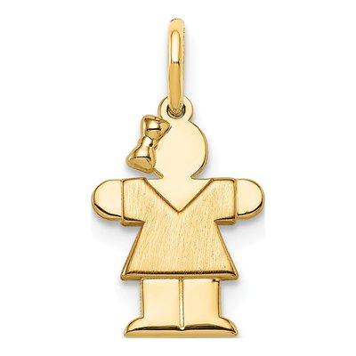 14K Yellow Gold Mini Girl Hugs Pendant