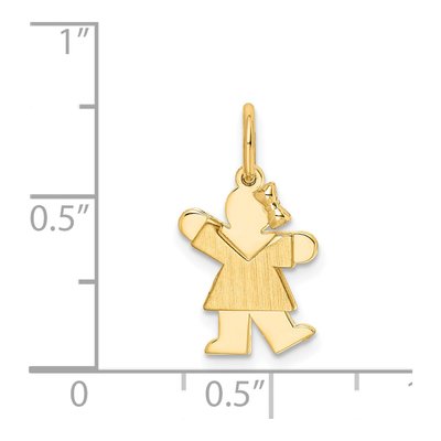 14K Yellow Gold Mini Girl Kiss Pendant – view 4