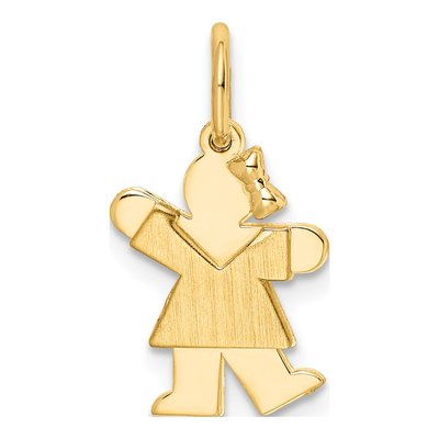 14K Yellow Gold Mini Girl Kiss Pendant