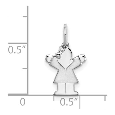 14K White Gold Mini Girl Love Pendant – view 4