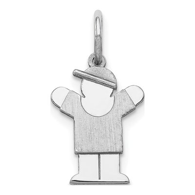 14K White Gold Mini Boy Love Charm