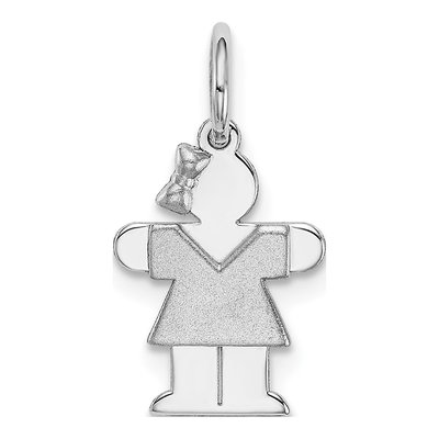 14K White Gold Mini Girl Hugs Charm