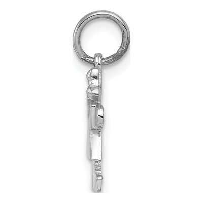 14K White Gold Mini Girl Kiss Pendant – view 3