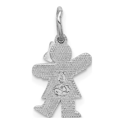 14K White Gold Mini Girl Kiss Pendant – view 5