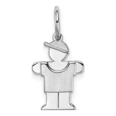 14K White Gold Mini Boy Hugs Charm