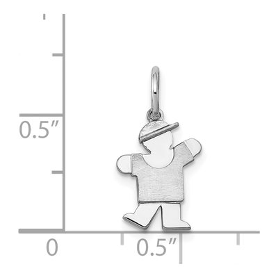 14K White Gold Mini Boy Kiss Charm – view 4