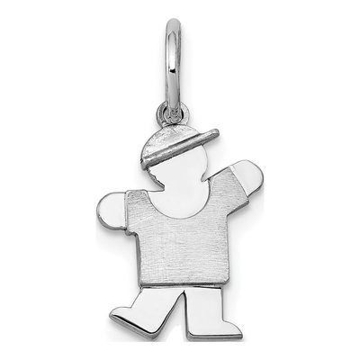 14K White Gold Mini Boy Kiss Charm
