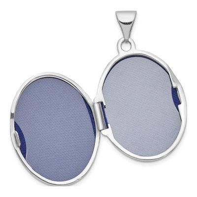 14K White Gold Scroll Design Domed Oval Locket – view 5