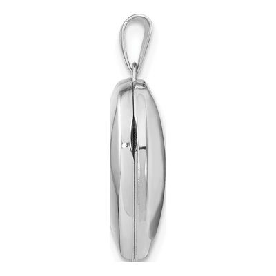 14K White Gold Heart Locket – view 3