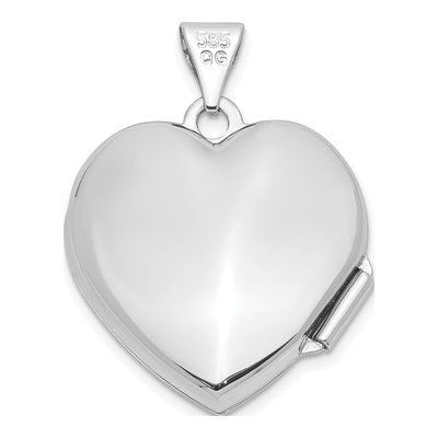 14K White Gold Heart Locket – view 4
