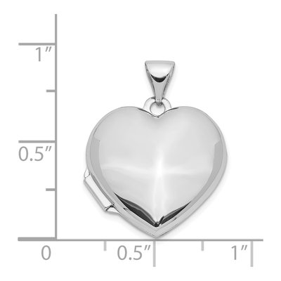 14K White Gold Heart Locket – view 6