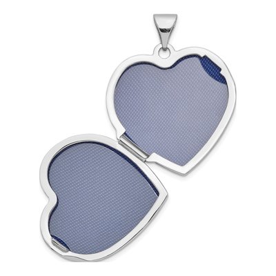 14K White Gold Scallop Heart Locket – view 5