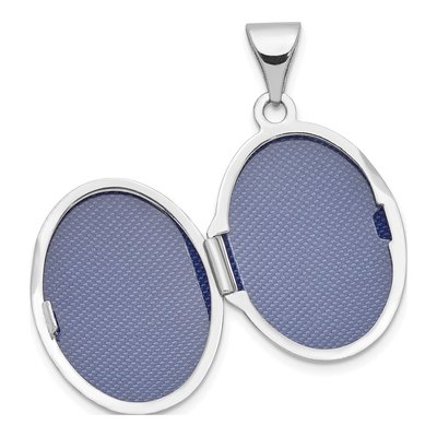 14K White Gold Floral Oval Locket – view 5