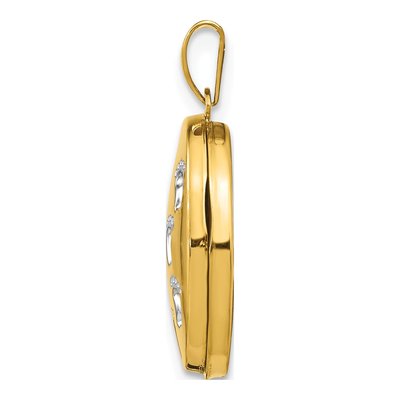 14K Yellow Gold Footprints Poem Oval Locket – view 3
