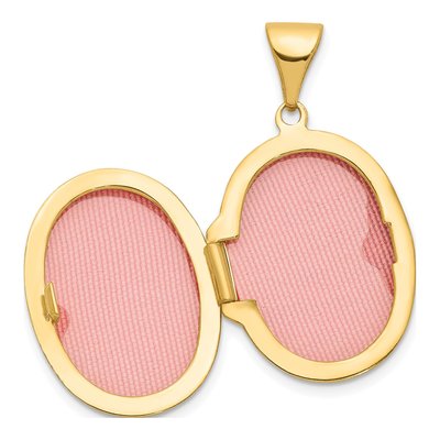 14K Yellow Gold Footprints Poem Oval Locket – view 5